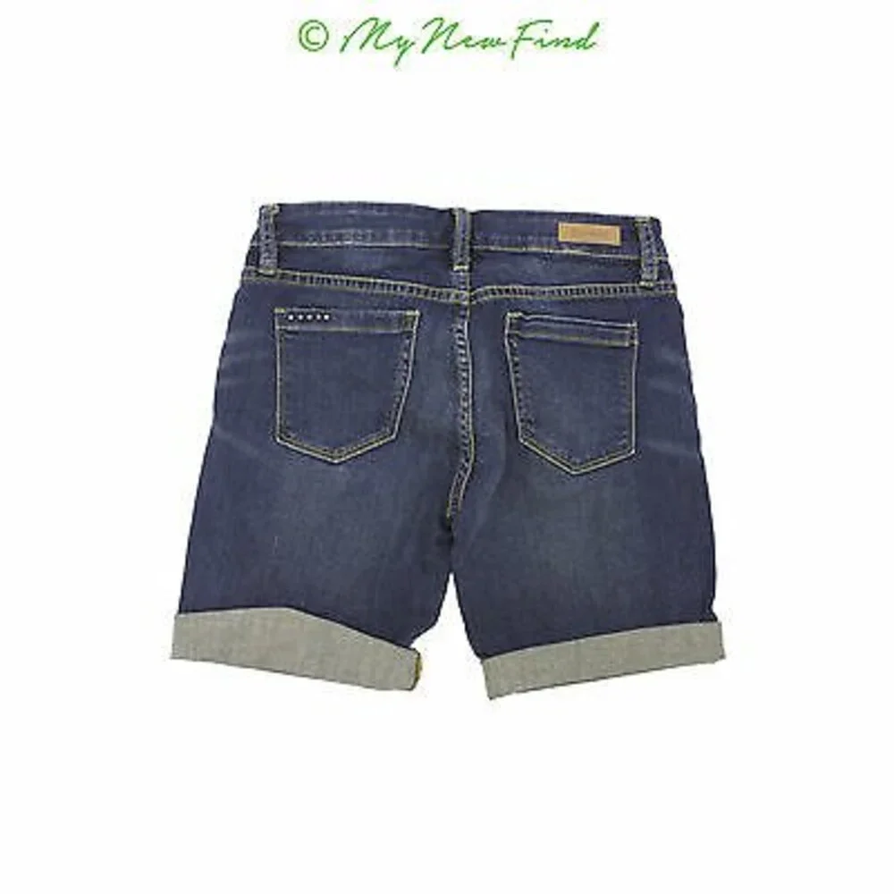 BlankNYC Juniors The Biker Shorts Size 25 Cuffed Bermuda Blue Denim NEW Tag B19